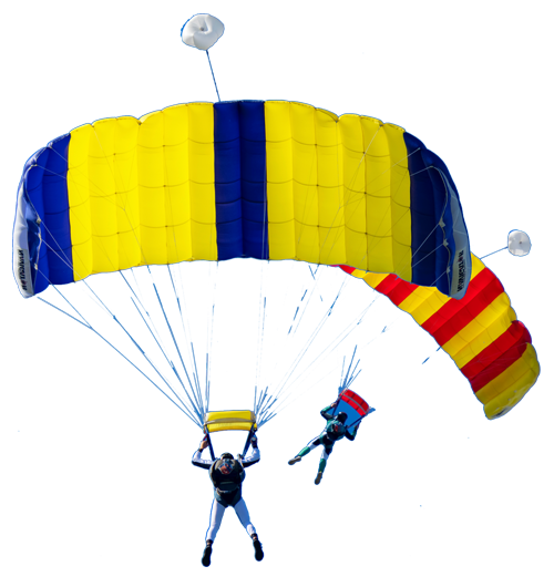 two-parachutists-against-blue-sky